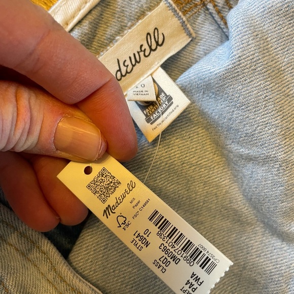 Madewell Denim A-Line Sleeveless Mini Dress NWT - Picture 8 of 10